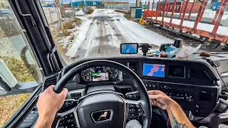 #149 🇸🇪 truck driving on ice in snowy weather conditions ⛄️ ❄️