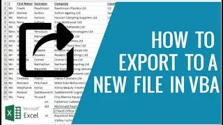 Export Data To a New File in VBA