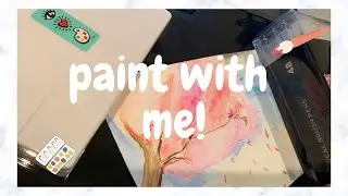 Paint with me post card water color