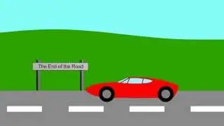 Blender 2D Animation Example 'A Car Drives Past Things'