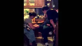 Dan getting his dog bite cleaned out