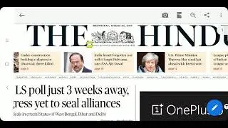 The Hindu Newspaper II 20th March 2k19