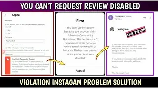 You Can't Request a Review Instagram Suspended Appeal | Reactivate Instagram Disabled Account 2023