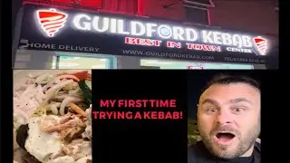My first kebab! American tries a kebab for the first time in the UK! #uk #american #kebab #shorts