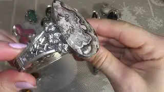 АССОРТИ ИЗ  САМОЦВЕТОВ И МИНЕРАЛОВ  . УКРАШЕНИЯ В СЕРЕБРЕ  925 , РУЧНОЙ РАБОТЫ.