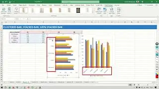 CLUSTERED BAR, STACKED BAR, 100% STACKED BAR