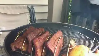 Smoked ribs and a cornish hen