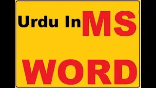 Urdu In Ms Word