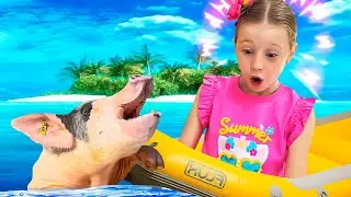 Nastya and dad went to a home zoo - Wild Animal in the House
