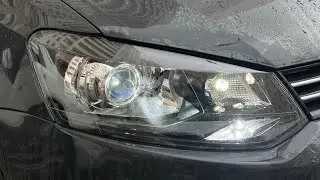 Улучшаем свет на Фольксваген Поло. Установка Bi Led линз, установка ДХО, замена габаритов на Led