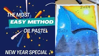 New year special drawing| New year 2024 drawing |oil pastel drawing