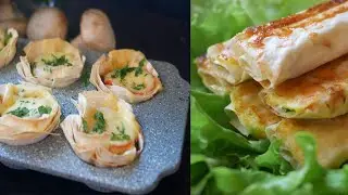 2 рецепта из лаваша. Корзиночки с лаваша/Трубочки из лаваша  с яйцом и сыром