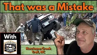 Vintage 4x4s on the Hurricane Creek Trail. Nugget takes a hit!
