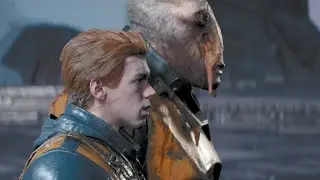 Star Wars Fallen Order - Prauf Showing Cal the Jedi Fighter