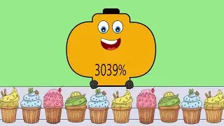 Battery overcharged eating with Rainbow 🌈 cream cupcakes | Asmr mukbang animation