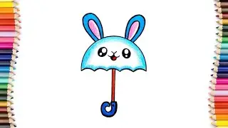 Umbrella Drawing || How to Draw Cute Umbrella Step by Step || Easy Umbrella Drawing for Beginner's.