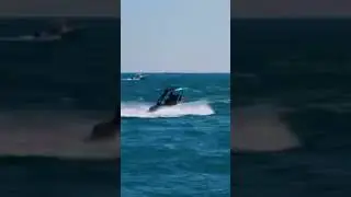 @MiamiFamous catches the #Voltari 260E at #hauloverinlet bows up! #electricboat #speedboat #ev