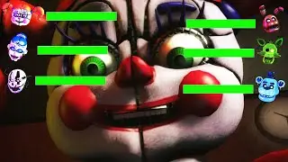 [SFM FNaF] Top 5 Sister Location VS FIGHT Animations WITH Healthbars!