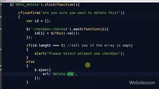 Ajax Delete multiple data with checkboxes in PHP Jquery Mysql