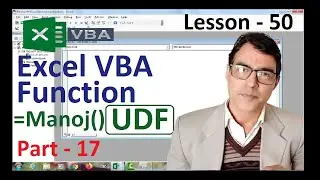 UDF in excel VBA | User Defined Function in VBA | Excel VBA for beginners lesson 50 | VBA functions