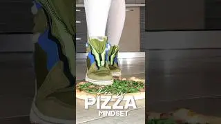 Pea vs. Pizza! Air Jordan Shoes Crushing Food! Oddly Satisfying! ASMR