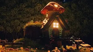 Magic Forest Background Loop - Mushroom HOUSE - Fantasy Forest Background Video HD