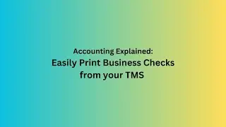Accounting: How to Print a Check
