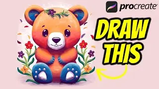 Cute floral Bear Painting - Procreate tutorial 