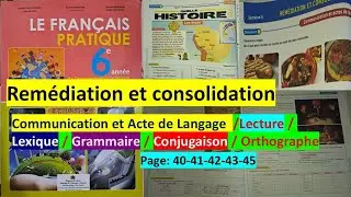 unité  1: remédiation et consolidation page 40-41-42-43-44-45 6ème année primaire le français pratiq