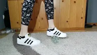 Adidas Superstars crush plastic bootles crush fetish Recycling ASMR 