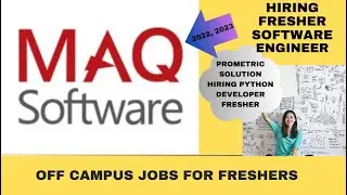 MAQ Software is Now Hiring Software Engineers and Prometric Solutions is Hiring Python Developers