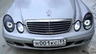 Тюнинг передней оптики Mersedes E211