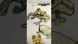 Frog drawings but each one gets WORSE!! #drawing #sketchbook #sketchbookart