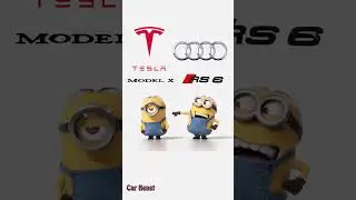 Audi RS6 vs Tesla Model X minions style funny
