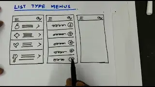 how to draw List-Type Menus ? (UX, UI, Free Wire-framing, Prototyping, sketch, drawing classes)