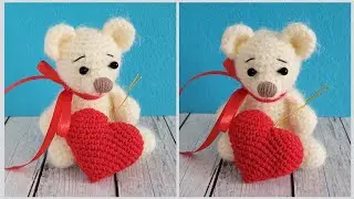 🐻МЕДВЕЖОНОК С СЕРДЕЧКОМ ВЯЗАНЫЙ КРЮЧКОМ 💝crochet bear🐻Bär häkeln