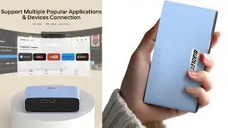 Qiaolet Mini Projector with Wifi Bluetooth Compatible with Phone/HDMI/USB/TV Stick-Blue