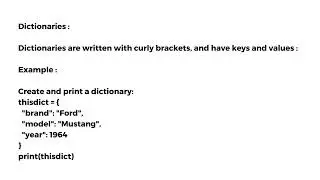 Python Dictionaries || dictionary items , Ordered or Unordered, changeable, duplicates NOT allowed