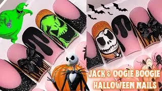 Halloween Press-On Nails| Jack skellington & Oogie boogie nails | How to make press on nails