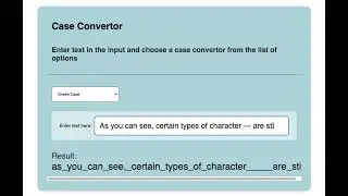 Vanilla JS String Conversion with basic User Interface