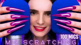 ASMR Mic Scratching UNTIL You Sleep 😴 100 MICS & NAILS 🩷 No Talking for INSTANT Relaxation 4K