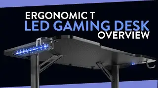 Desky T LED Ergonomic Gaming Desk Setup