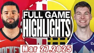 Utah Jazz Vs Houston Rockets Full Game Highlights Mar 27, 2025 NBA Season 2024-25