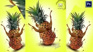 Poster Design Pineapple Chocolate Flavor | Photoshop Tutorial
