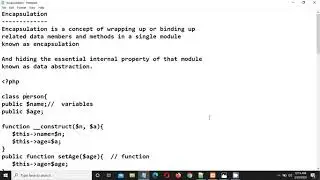 ENCAPSULATION IN PHP | OOPS IN PHP