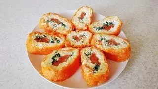 Салат-рулет с лососем СОЛНЫШКО. Вкуснейший и простейший!