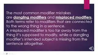 Dangling and Misplaced Modifiers - Mr. John Edward