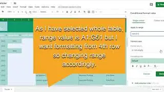 How to use Conditional Formatting to colour a whole row in google spreadsheet