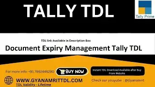 Document Expiry Management Tally TDL