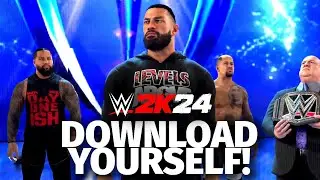 WWE 2K24: Roman Reigns Promo Man-Bun Attire FULL Entrance + The Bloodline (Community Creations)